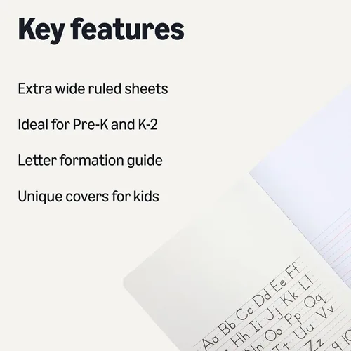 Miniatura 2 de Amazon Basics Cuaderno de composición primaria, 9.75 x 7.5 pulgadas, 100 hojas, varios colores, paquete de 3