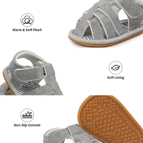 Miniatura 10 de Sandalias para bebé niña niño, suela antideslizante suave de primera calidad, sandalias de bebé para bebé, zapatos de playa casuales de verano