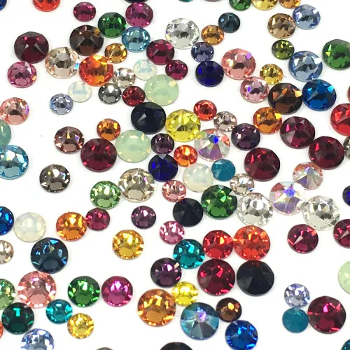 Miniatura 2 de Colores surtidos 2088 Xirius Swarovski Crystal Mixto Tamaños ss12 ss16 ss20 Flatbacks Sin Hotfix Diamantes redondos