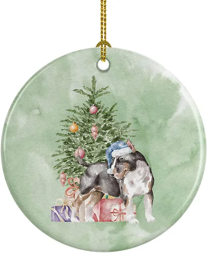 Miniatura 7 de Caroline's Treasures Bulldog, Bulldog inglés #2 y árbol de cerámica adorno colgante para árbol de Navidad, decoración colgante para el hogar