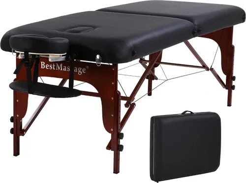 Miniatura 10 de PayLessHere Cama de masaje portátil de 77 pulgadas de largo, 30 pulgadas de ancho y 4 pulgadas de ancho, cama THK de pestañas, 3 mesas plegables