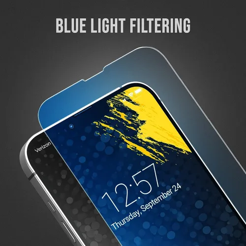Miniatura 2 de magglass Protector de pantalla de luz azul para iPhone 15 Plus (2023) 9H vidrio templado con aplicador (luz azul)