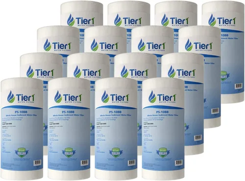 Miniatura 18 de Tier1 Filtro de agua de 1 micrón de 10 x 4.5 pulgadas Filtro de agua de sedimentos de polipropileno hilado para toda la casa Reemplazo