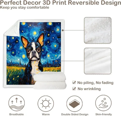 Miniatura 142 de Autumn Teddy Dog Patchwork Sherpa Blanket Fall Cozy Throw Blanket Cute Puppy Quilt Style Warm Soft Blanket for Couch Sofa Bedroom Decor 50x60 Inches