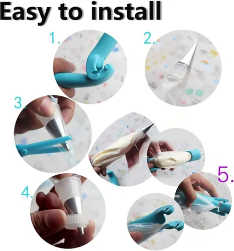 Miniatura 7 de Kit de herramientas de bolígrafo para decorar pasteles y bolsas de pastelería, kit de herramientas de decoración de pasteles DIY, kit de bolígrafo