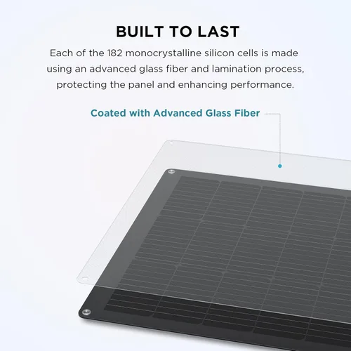 Miniatura 5 de EF ECOFLOW Panel solar flexible de 100 W con módulos solares de alta eficiencia, impermeabilización IP68, para kits de paneles solares fuera
