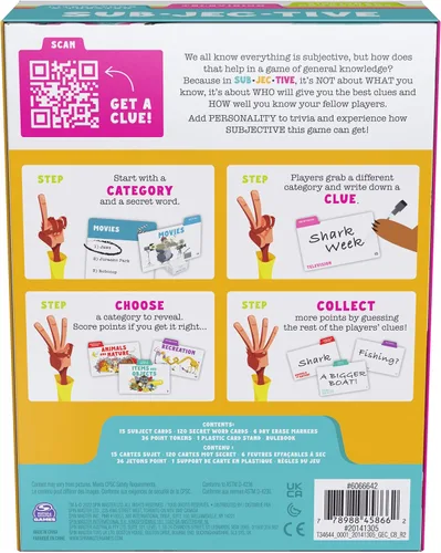Miniatura 7 de Spin Master Games Subjetive: un juego de trivia de personalidad para una divertida noche de juegos familiares, niños y adultos a partir de 10 años