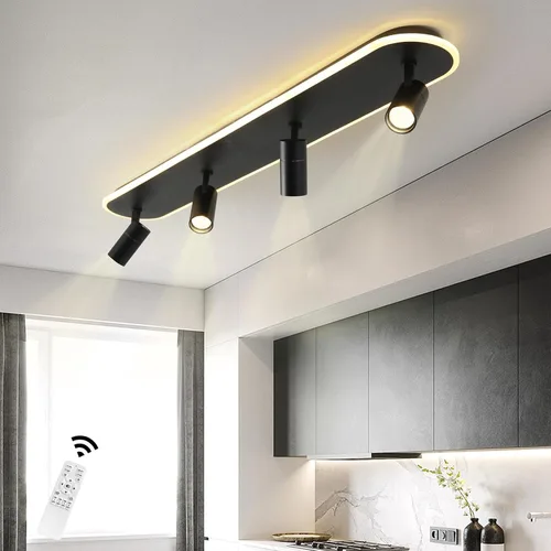 Miniatura 12 de Jaycomey Lámpara LED de 4 luces con control remoto, focos de luz de techo regulables de 41 W, ajustable de 3000 K-6500 K, moderna lámpara de techo