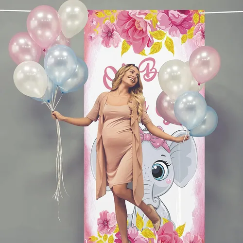 Miniatura 2 de Dill-Dall Cartel colgante para puerta de baby shower con texto en inglés "Oh Baby It's a Girl", cartel colgante para niñas, baby shower, revelación