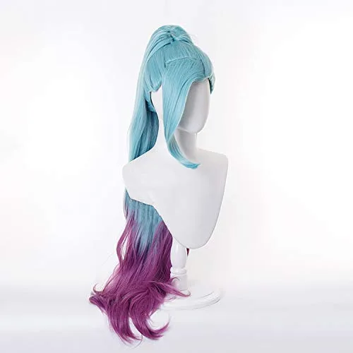 Miniatura 4 de Peluca de cabello ondulado largo degradado Anime Cosplay Hair COS (Azul)