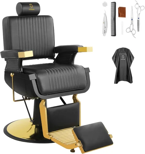Miniatura 11 de Silla de peluquería hidráulica reclinable silla de peluquería sillas de peluquería silla de pelo 360 grados giratoria sillas de peluquería para Negro
