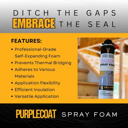 Miniatura 7 de Vega Bond SF001 paquete con pistola, un solo componente premium, autoexpandible, espuma en aerosol de aislamiento de celdas cerradas Purplecoat, 29