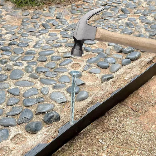 Miniatura 5 de Estacas de Césped Artificial Galvanizadas en Espiral Picos de Paisaje de 6 Pulgadas Estacas de Tela Barrera contra Malezas para Borde de Adoquines