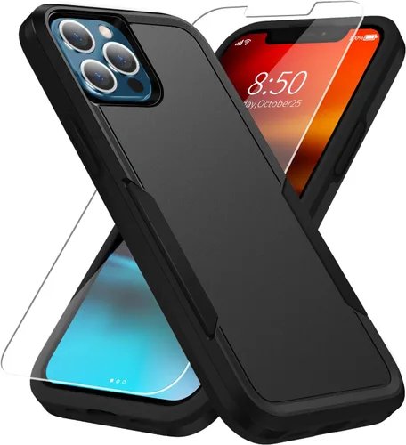 Miniatura 23 de Funda para iPhone 12 Pro Max, con protector de pantalla, [probada contra caídas de grado militar], resistente, resistente, a prueba de golpes