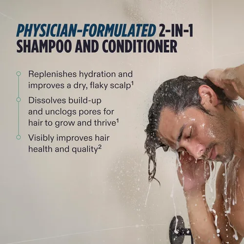 Miniatura 4 de Nutrafol Champú y acondicionador 2 en 1 para hombres, limpia, hidrata, desobstruye los poros, mejora el volumen y la fuerza del cabello, formulado