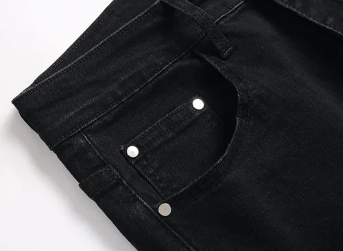Miniatura 3 de OIIIO Jeans elásticos rasgados de ajuste regular para hombre