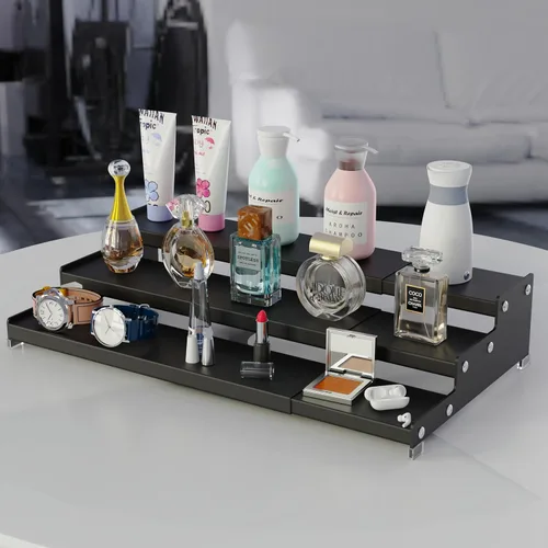 Miniatura 2 de Organizador de almacenamiento expandible para especias con estante de 3 niveles para armario, organización de estantes de condimentos. Ideal