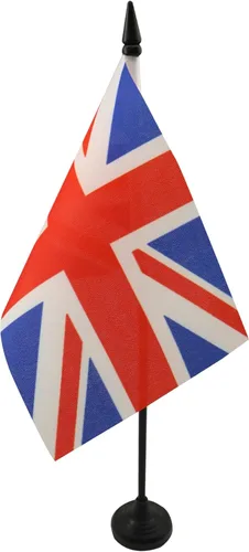Miniatura 174 de United Kingdon Coat of arms Table Flag 5'' x 8'' - UK - British - England Desk Flag 21 x 14 cm - Black plastic stick and base - AZ FLAG Escudo