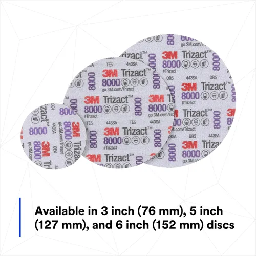 Miniatura 12 de 3M Trizact 3M Disco de lija adhesiva de espuma Hookit de grado 8000, 30806, 6 pulgadas, para acabado de pintura, lijado ultrafino, eliminación