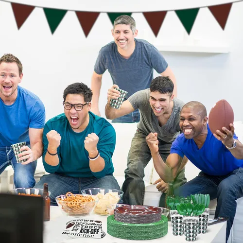 Miniatura 6 de Suministros para fiestas de fútbol, platos y servilletas para fiestas de fútbol