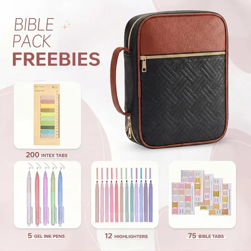 Miniatura 3 de Funda para la Biblia, funda para libro de la Biblia para mujeres y hombres, funda de transporte de lona, protector de libros acolchada de cuero