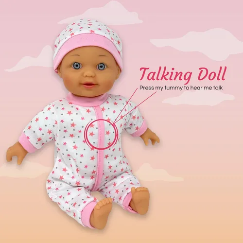 Miniatura 2 de Muñecas de bebé que hablan de 12 pulgadas para niñas de 3 años – Muñeca interactiva de cuerpo suave para niños que pueden hablar, llorar, cantar