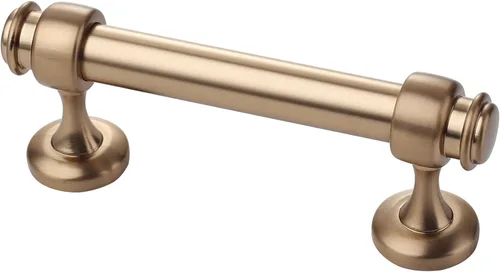 Miniatura 35 de Alzassbg - Paquete de 10 tiradores dorados cepillados para gabinete, manijas de cocina de 3 pulgadas (76mm) de centro a centro de agujero, barra