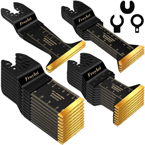24 cuchillas oscilantes de titanio bimetálicas – Cuchillas multiherramienta para cortar clavos, grapas, tubos de cobre, paneles de yeso, chapa,