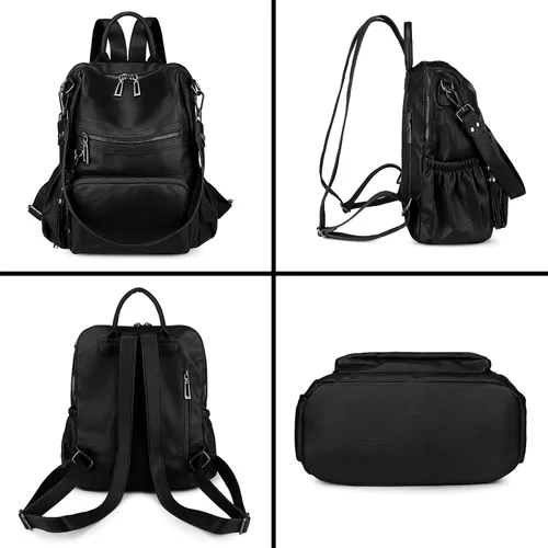 Miniatura 5 de Uromee Mochila de Viaje Monedero para Mujeres Cuero Vegano Damas Moda Borla Bolsa de Hombro Convertible, Grande, Mochilas Daypack