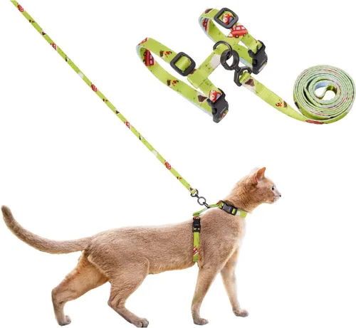 pidan Juego de arnés y correa para gatos, a prueba de escape, arnés ajustable para gatos grandes y pequeños, arnés ligero y suave para viajes, apto