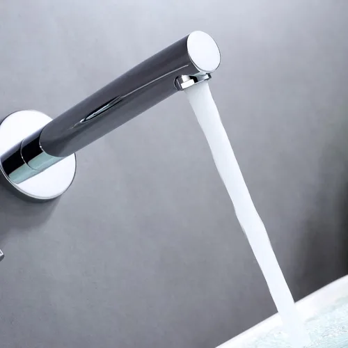 Miniatura 4 de sumerain Grifo de baño de montaje en pared para zurdos de una sola manija en cromo