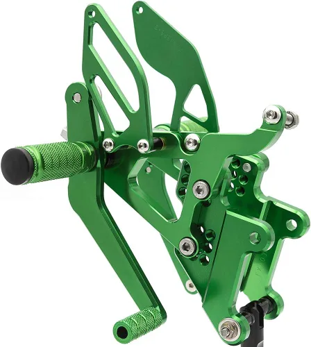 Miniatura 5 de Krace Juego de estriberas delanteras para motocicleta, reposapiés, pedales de cambio de freno, totalmente ajustables, apto para Yamaha YZF R6