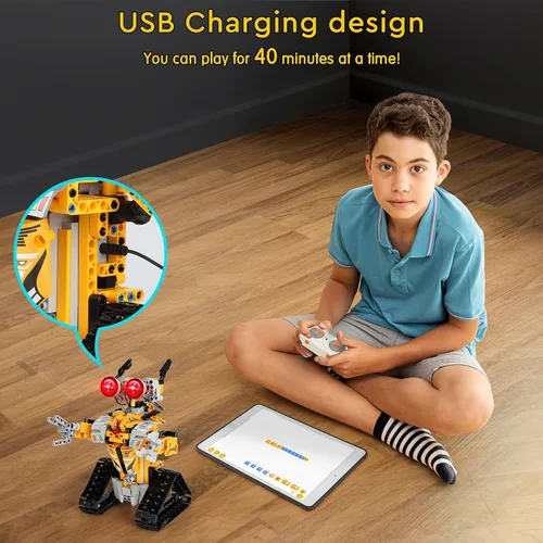 Miniatura 6 de Sillbird Kit de construcción de robot con control remoto, regalos STEM para niños de 8 a 13 años, juguetes robóticos codificables para cumpleaños