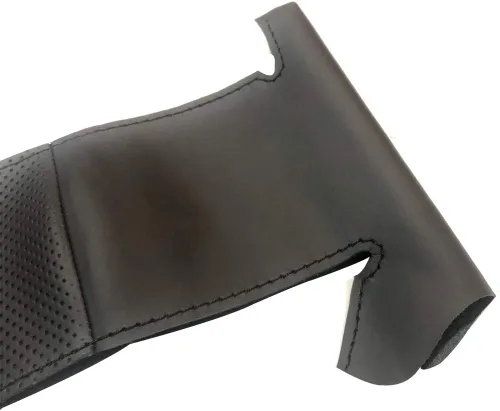 Miniatura 5 de Funda para volante de cuero negro personalizado con fibra de carbono para Toyota FJ Cruiser 2007 2008 2009 2010 2011 2012 2013 2014, piezas