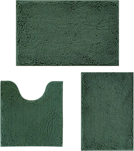 Miniatura 43 de Juego de alfombras de baño de 2 piezas, súper absorbente suave, gruesa, lavable en lavadora, alfombra de baño de chenilla antideslizante, alfombra