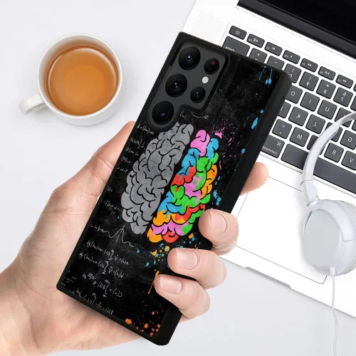 Miniatura 5 de ZHEGAILIAN Funda compatible con Samsung Galaxy S22 Ultra, diseño de patrón de policarbonato duro, antideslizante, absorción de golpes, funda Cerebro