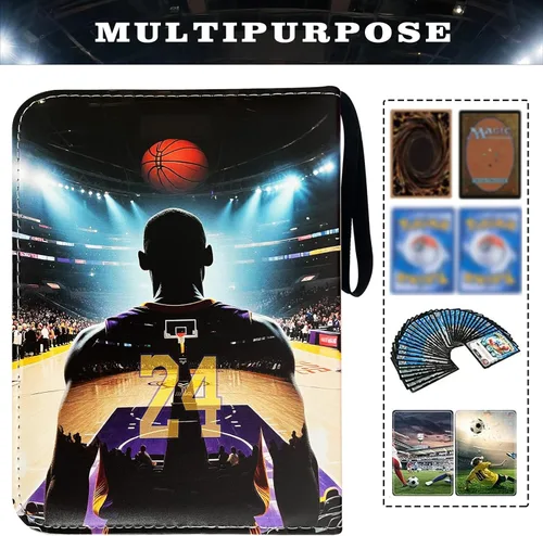 Miniatura 5 de Carpeta de tarjetas de baloncesto, 9 bolsillos con 50 fundas extraíbles, se adapta a 900 tarjetas deportivas, álbum de coleccionistas de tarjetas