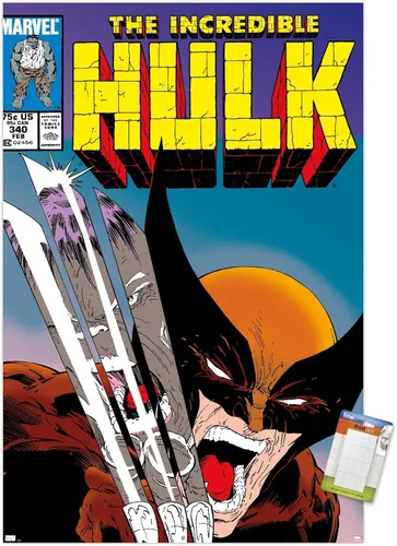 Miniatura 10 de Marvel Comics X-Men - Póster de pared de Wolverine Incredible Hulk #340, 34 pulgadas de largo x 22.4 pulgadas de ancho, versión premium sin marco