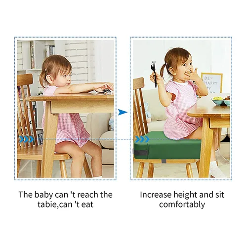 Miniatura 2 de Asiento elevador para mesa de comedor para niños pequeños, lavable de poliuretano, correas dobles seguras, parte inferior antideslizante, asiento