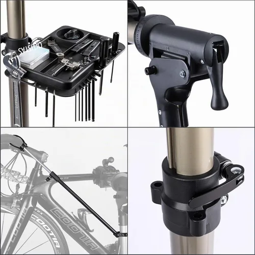Miniatura 4 de CXWXC - Soporte de mantenimiento y reparación para bicicleta (aleación de aluminio, altura ajustable)