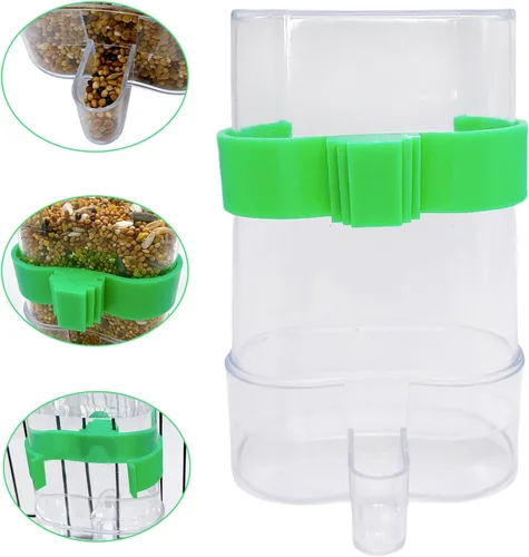 Miniatura 6 de Dispensador automático de agua para pájaros, comedero de agua de loro, contenedor de alimentos de semillas de pájaros, bebedero de periquitos