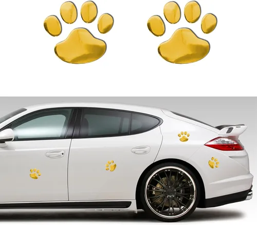 Miniatura 7 de Calcomanía 3D cromada con huella de perro de oso para automóvil, decoración de emblema de automóvil, calcomanías de estilo de huella de vehículo
