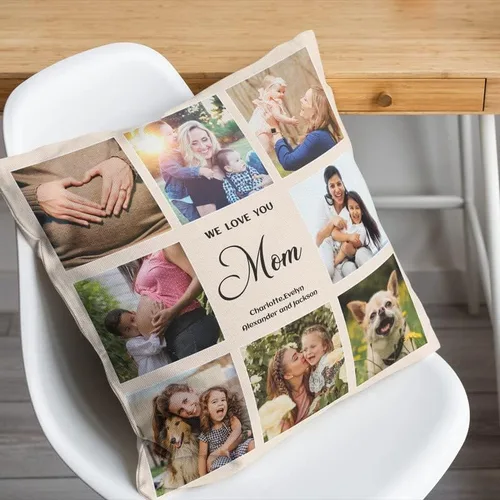 Miniatura 3 de Bivei Funda de almohada personalizada con imagen y texto, almohada decorativa personalizada para mamá, funda de almohada personalizada para fotos