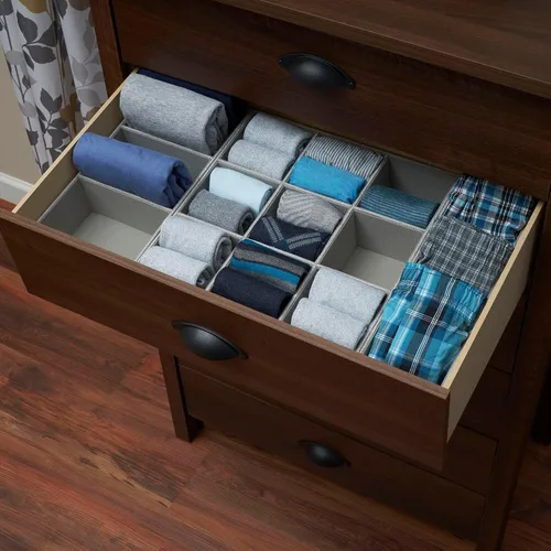 Miniatura 7 de Household Essentials Caja organizadora de cajones profundos gris 725-1 para almacenamiento 12 x 4 x 3.13 pulgadas, color plateado