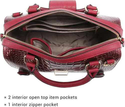 Miniatura 5 de Dasein - Bolso de mano para mujer, diseño de barril, cuero vegano, bolso de hombro, con asa superior, a la moda, bolso de trabajo