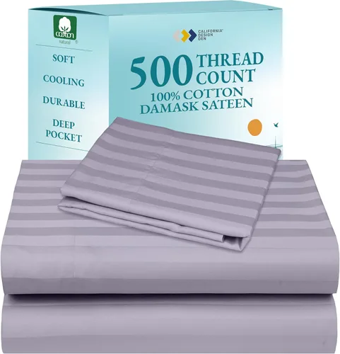 Miniatura 11 de Sábanas de algodón tamaño King dividido para cama ajustable, satén de algodón 100% con 500 hilos, ajuste ceñido, juego con sábanas bajeras Twin-XL