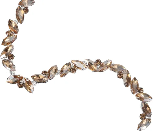 Miniatura 16 de uxcell Borde de cadena de diamantes de imitación de 1 yarda, aplique de cadena de cristal brillante de 0.394 pulgadas para costura, joyería