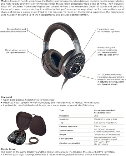 Miniatura 3 de Focal Auriculares abiertos de alta fidelidad HADENYS