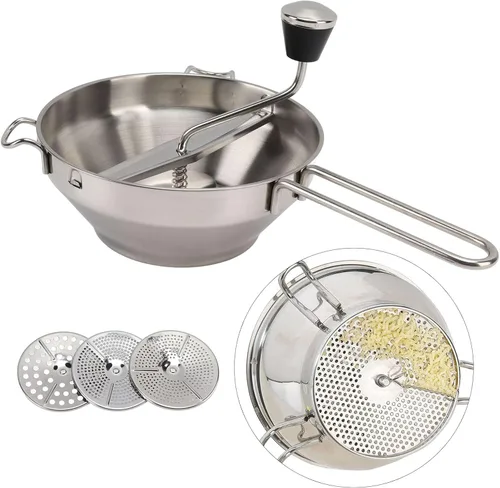 Molino de alimentos, Molinillo de alimentos, Molino de alimentos de acero inoxidable Mermeladas manuales Triturador de verduras Fruta Patata Ajo