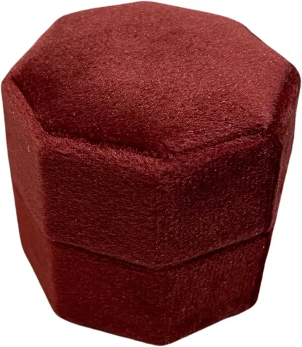 Miniatura 4 de Caja para anillos de compromiso de alta calidad, 3 ranuras, octágono, joyero, anillo de terciopelo vintage, caja de joyería para compromiso